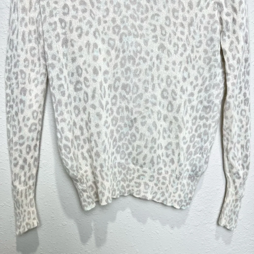 360 Cashmere 100% Cashmere Leopard Animal Print Sweater Size Extra Small - Picture 4 of 7